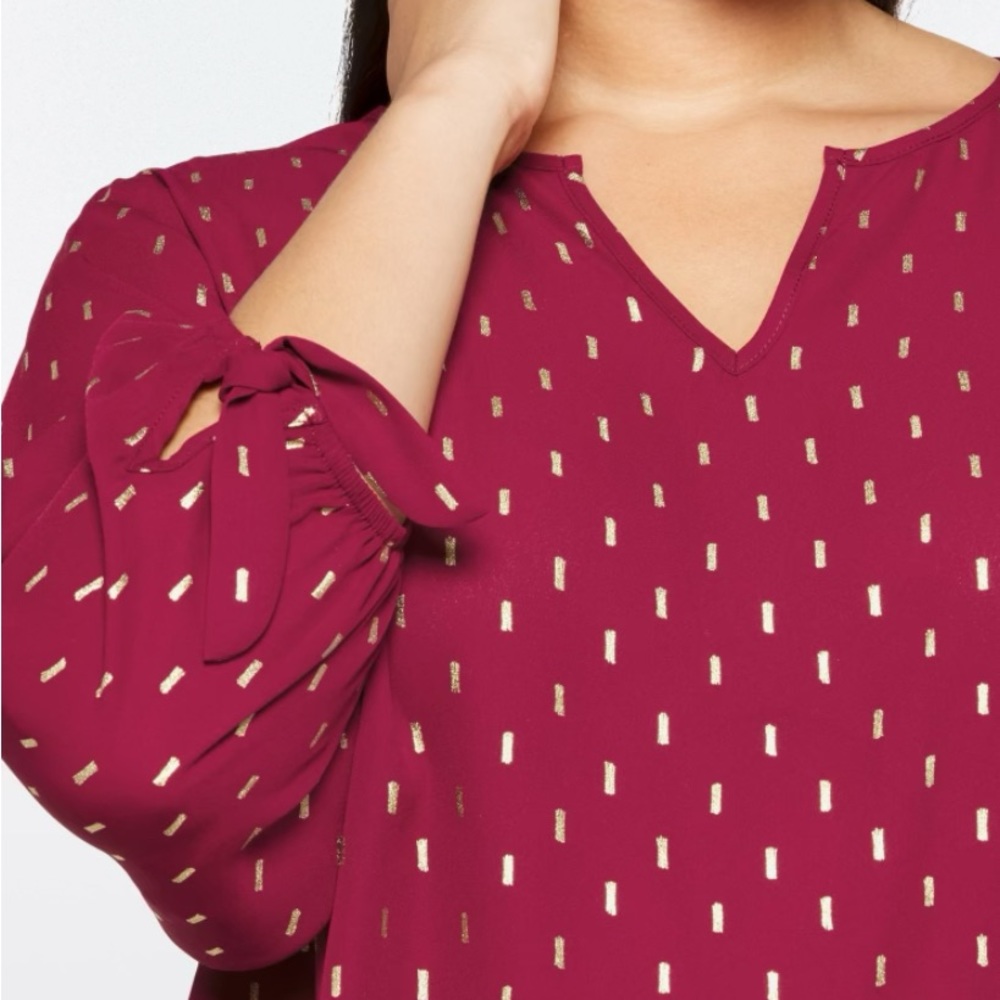 Papermoon 1XL Burgundy Hawkins Foil Blouse